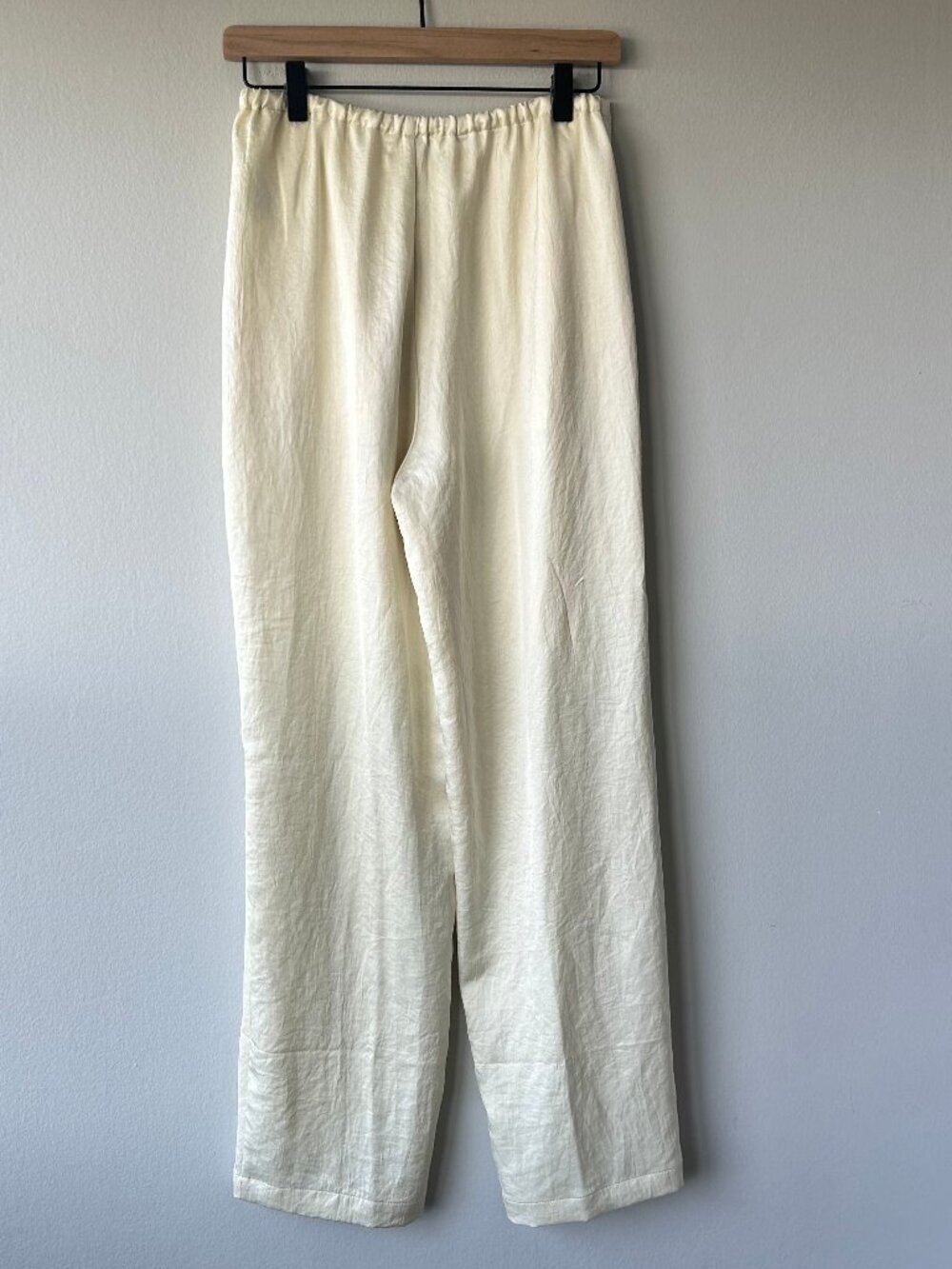 Madewell Pull-On Wide Leg Pants Butter Yellow Pintucked Satin Pant XS - Picture 3 of 9